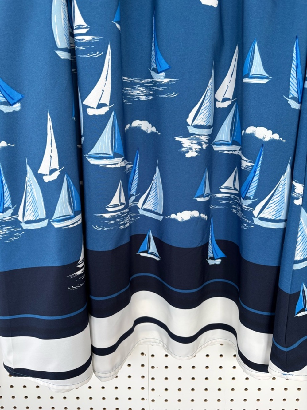 NWT Her Destiny Nautical Sailboat Print Midi Skirt in Blue XL - Picture 3 of 8